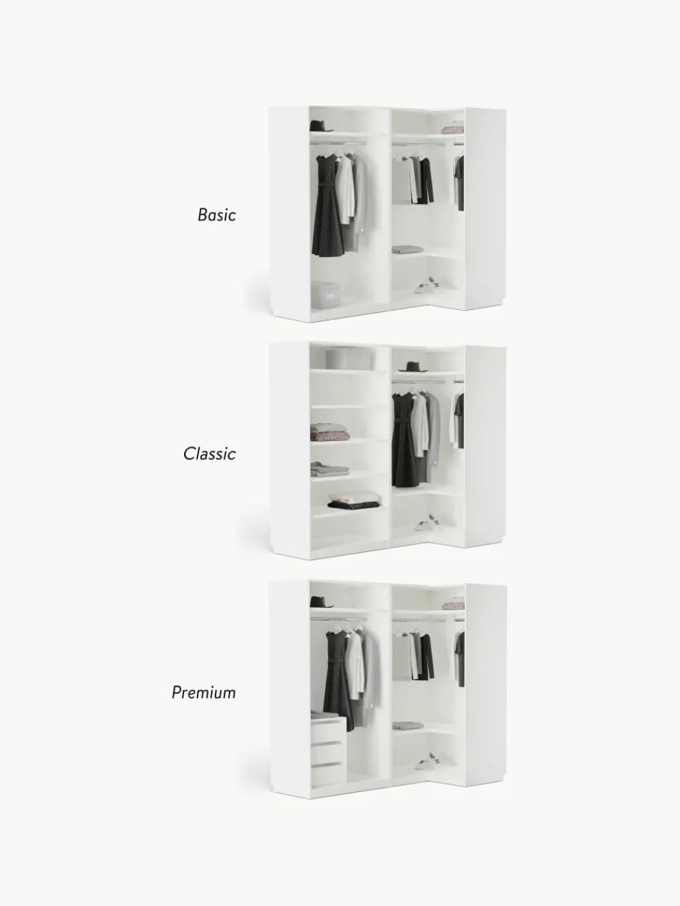 Modulaire hoekkast Charlotte, 215 cm breed, diverse varianten^Westwing Collection Sale