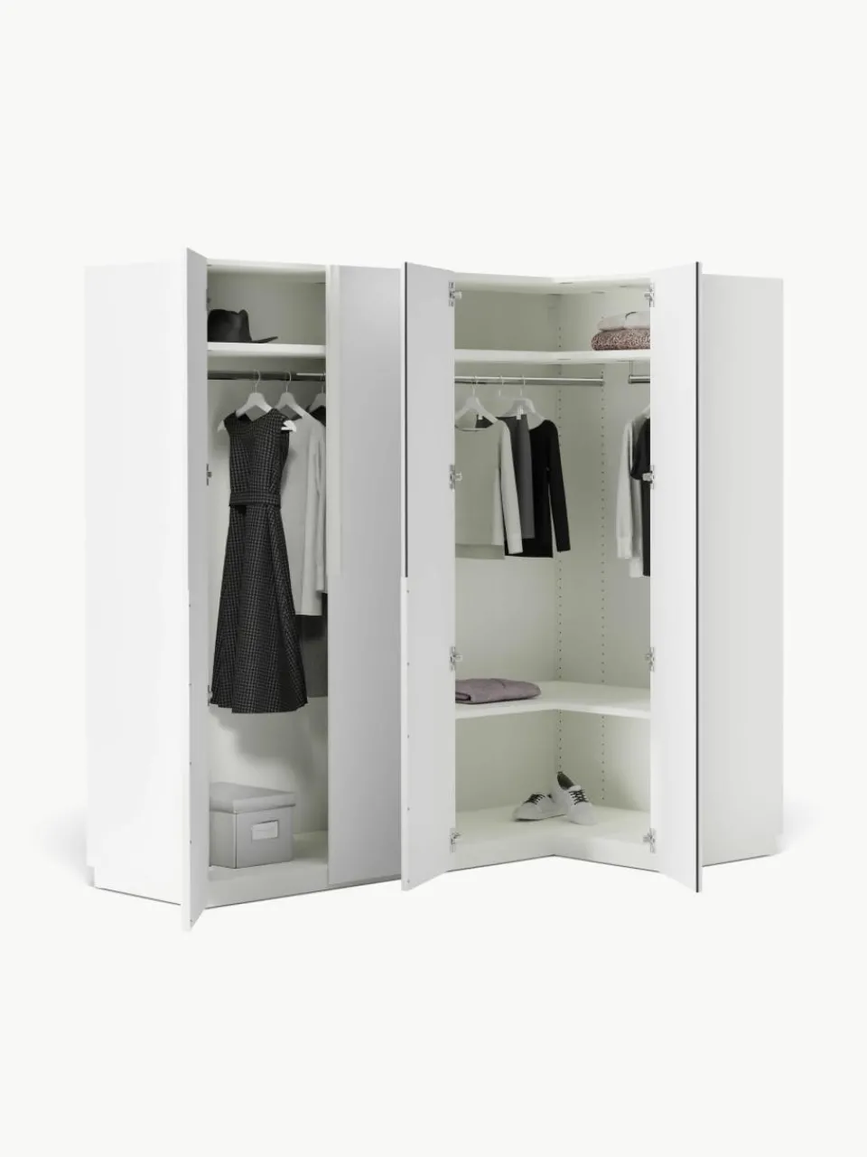 Modulaire hoekkast Leon, 215 cm breed, diverse varianten^Westwing Collection Clearance