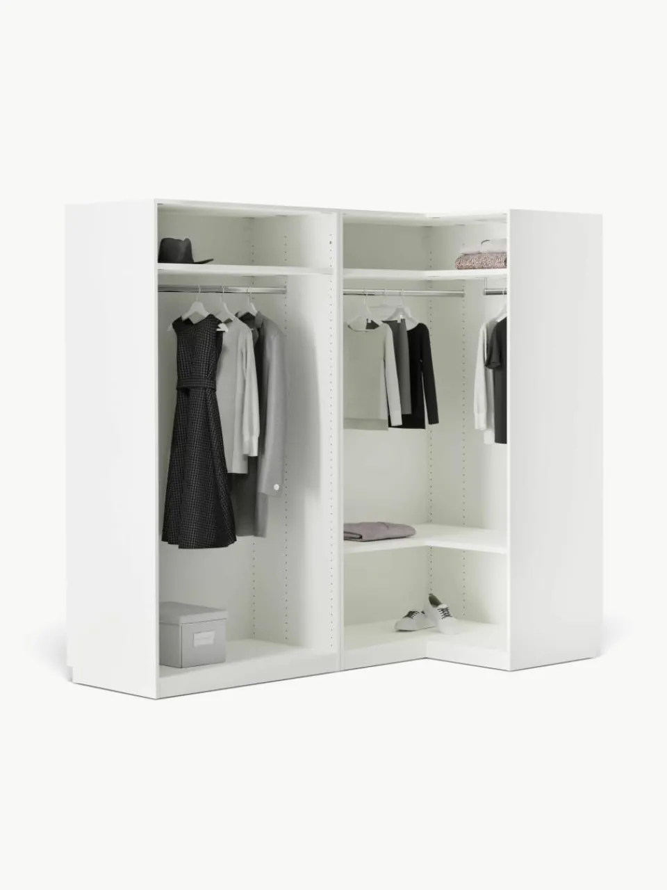 Modulaire hoekkast Leon, 215 cm breed, diverse varianten^Westwing Collection Clearance