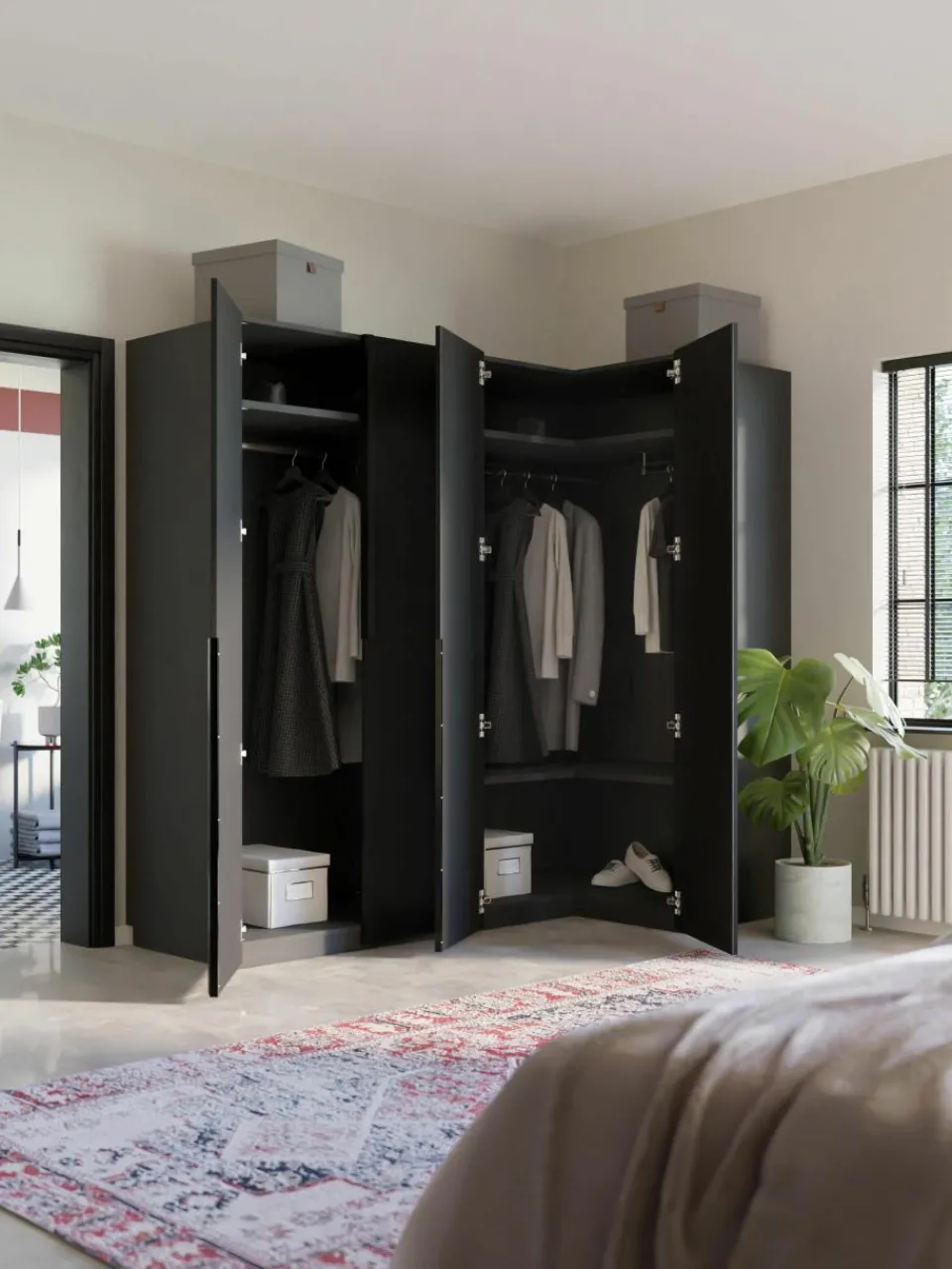 Modulaire hoekkast Leon, 215 cm breed, diverse varianten^Westwing Collection Hot