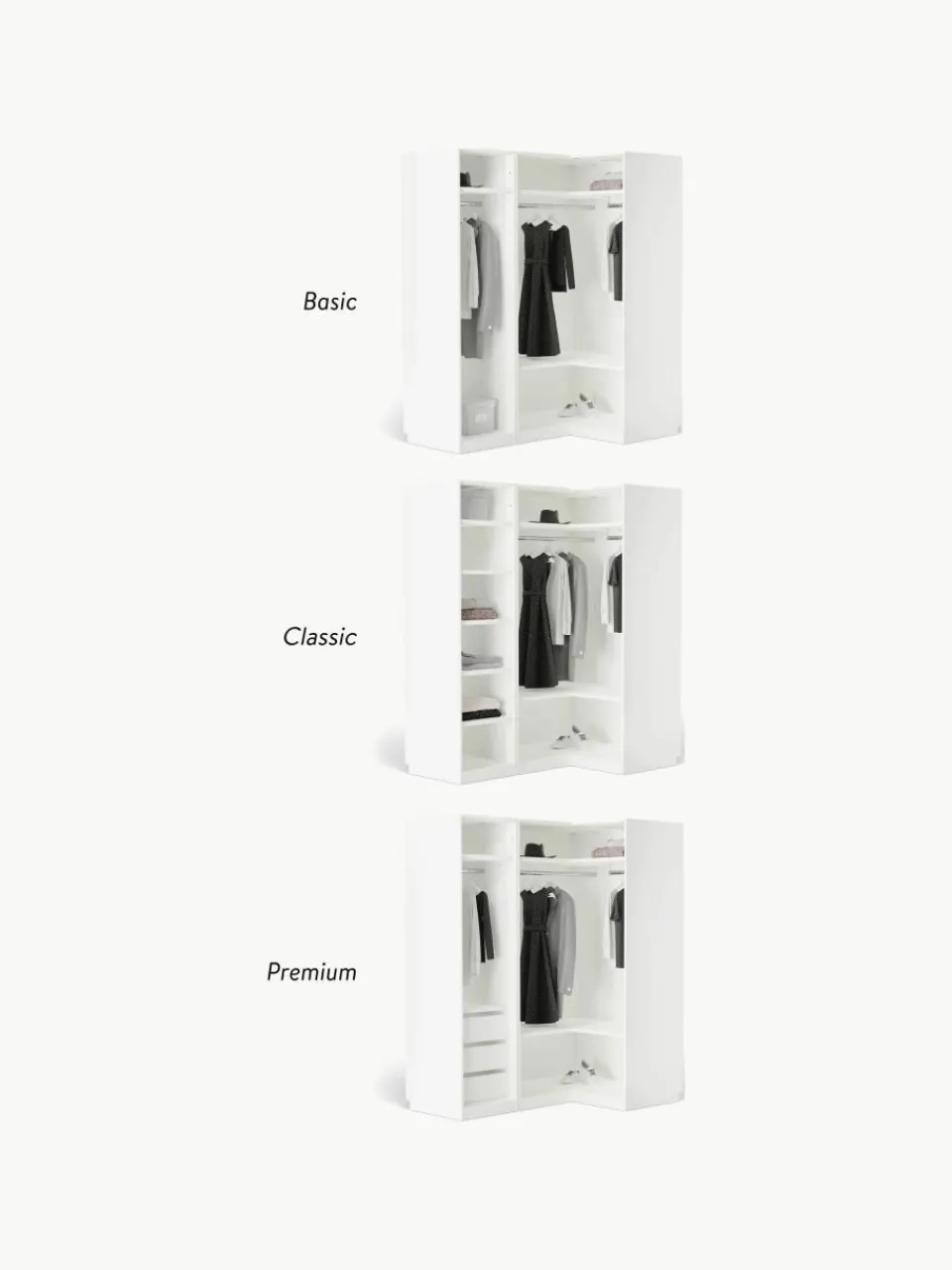 Modulaire hoekkast Leon, 115 cm breed^Westwing Collection Fashion