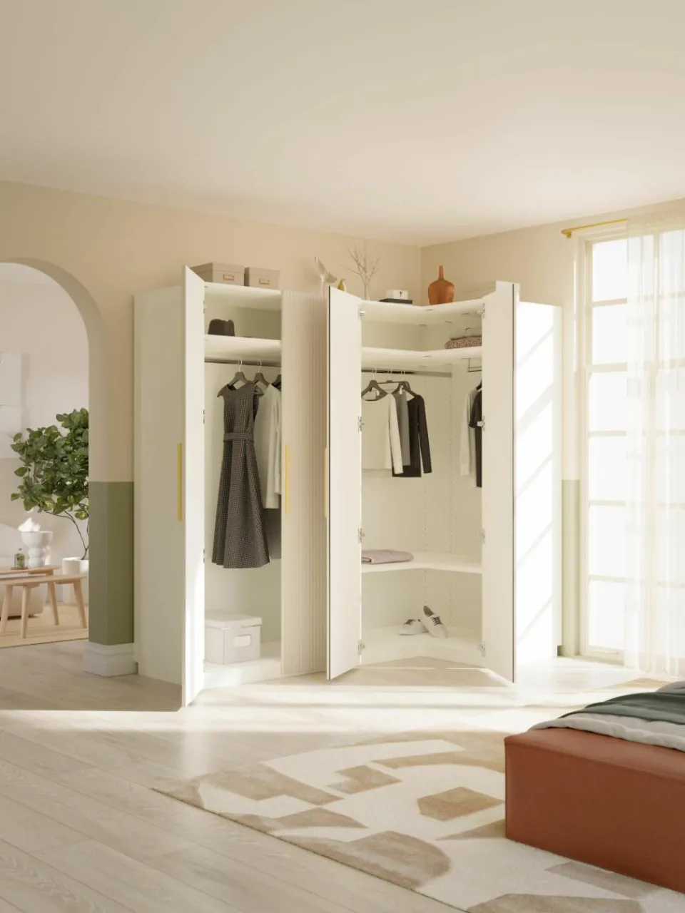 Modulaire hoekkast Simone, 215 cm breed, diverse varianten^Westwing Collection Outlet
