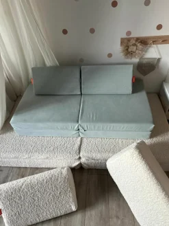 Modulaire kinderbank Mila van fluweel, handgemaakt^Funzy Sale