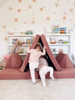 Modulaire kinderbank Mila van fluweel, handgemaakt^Funzy Online
