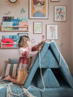 Modulaire kinderbank Mila van corduroy, handgemaakt^Funzy Best