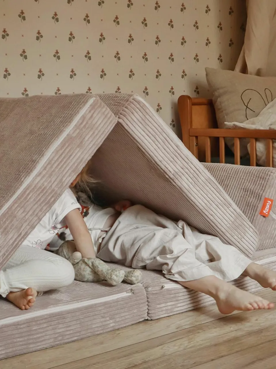 Modulaire kinderbank Mila van corduroy, handgemaakt^Funzy Online