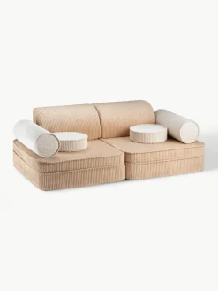 Modulaire kinderspeelbank Sugar gemaakt van corduroy^Wigiwama New