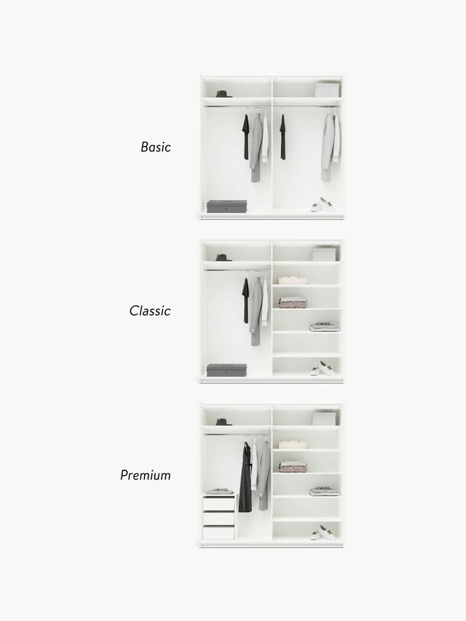 Modulaire schuifdeurkast Leon, 200 cm breed, diverse varianten^Westwing Collection Outlet