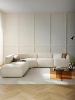 Modulaire teddy hoekbank Sofia (4-zits)^Westwing Collection Outlet