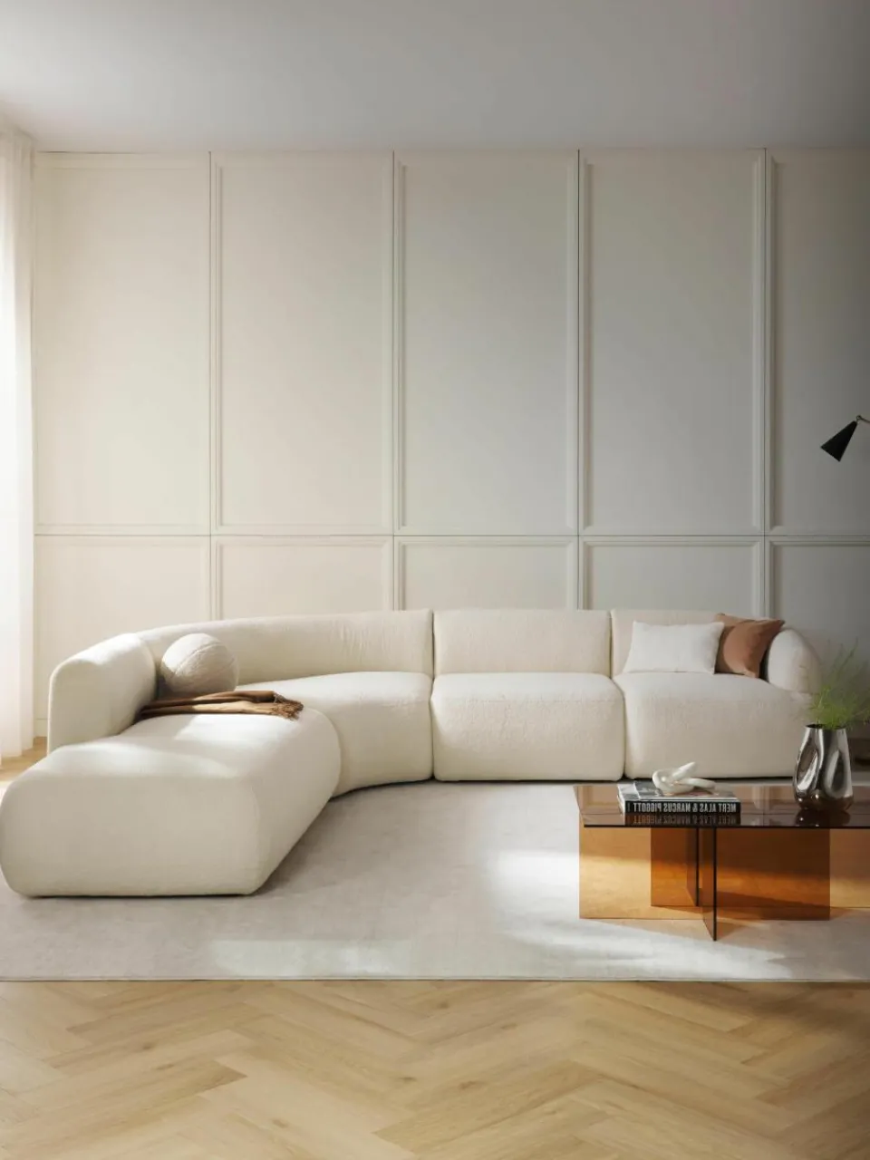 Modulaire teddy hoekbank Sofia (4-zits)^Westwing Collection Outlet