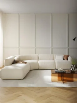 Modulaire teddy hoekbank Sofia (4-zits)^Westwing Collection Outlet