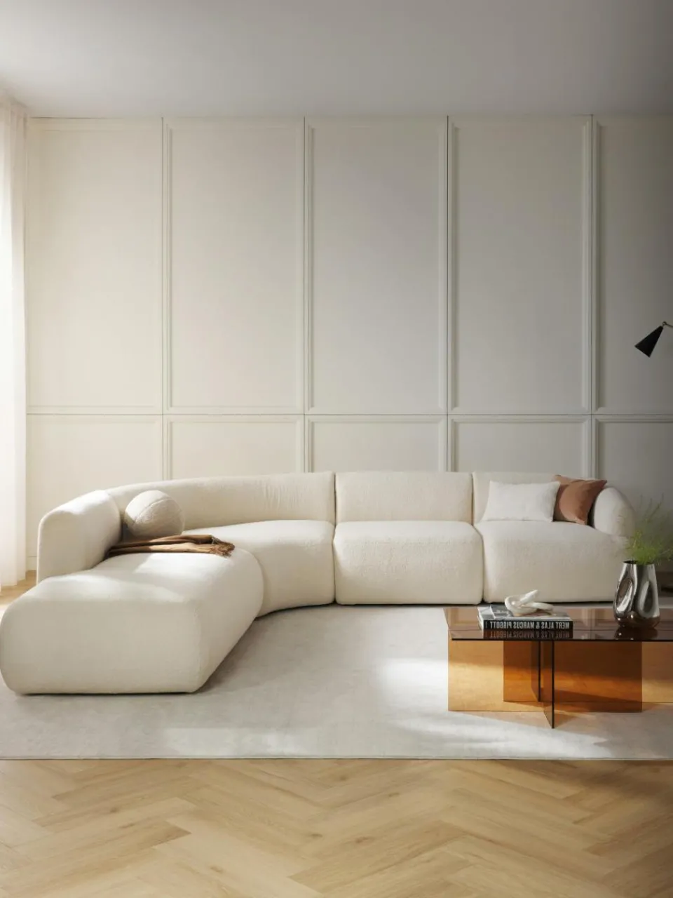 Modulaire teddy hoekbank Sofia (4-zits)^Westwing Collection Outlet