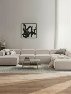 Modulaire U-bank Lennon uit bouclé^Westwing Collection Outlet