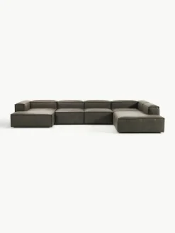 Modulaire U-bank Lennon van gerecycled leer^Westwing Collection Online