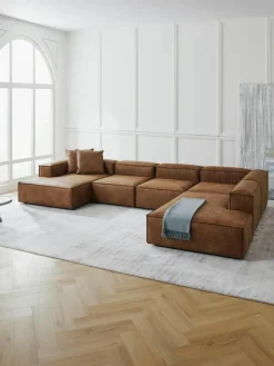 Modulaire U-bank Lennon van gerecycled leer^Westwing Collection Sale