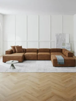 Modulaire U-bank Lennon van gerecycled leer^Westwing Collection Sale