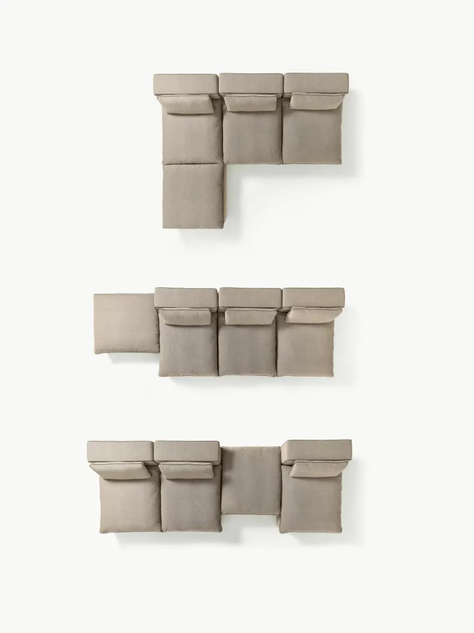 Modulaire XL bank Felix met poef^Westwing Collection Fashion