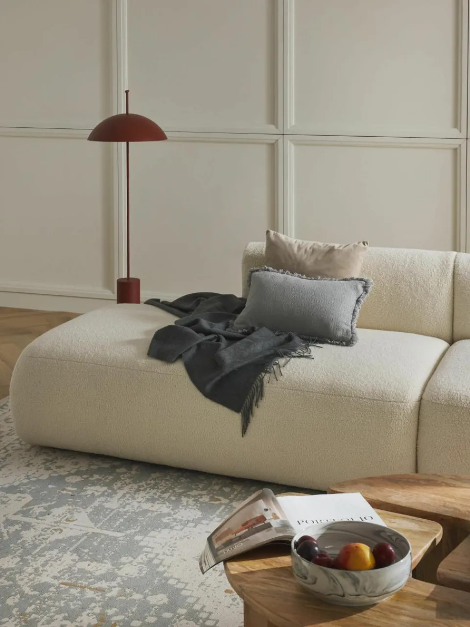 Modulaire XL chaise longue Sofia van teddy stof^Westwing Collection Discount