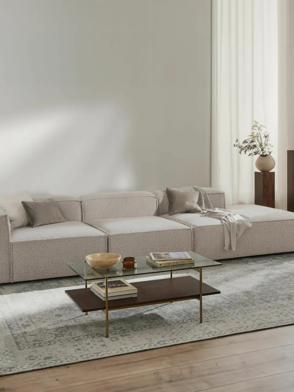 Modulaire XL chaise longue Lennon van bouclé^Westwing Collection Discount