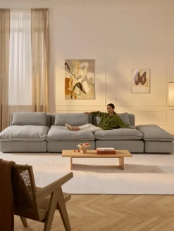 Modulaire XL-bank Felix (3-zits) met poef^Westwing Collection New