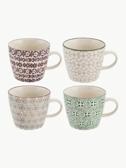 Mokken Karine met klein patroon, set van 4^Bloomingville Hot