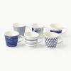 Mokken Pacific blauw van porselein, set van 6^ROYAL DOULTON Clearance