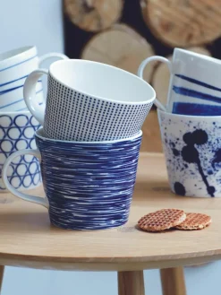 Mokken Pacific blauw van porselein, set van 6^ROYAL DOULTON Clearance