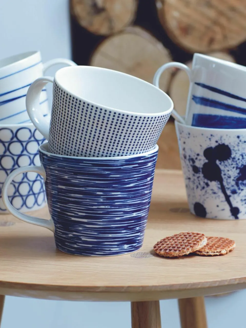 Mokken Pacific blauw van porselein, set van 6^ROYAL DOULTON Clearance