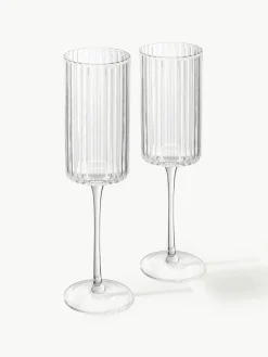Mondgeblazen champagneglazen Aleo, 4 stuks^Westwing Collection Outlet