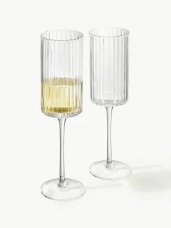 Mondgeblazen champagneglazen Aleo, 4 stuks^Westwing Collection Outlet