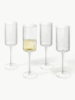 Mondgeblazen champagneglazen Aleo, 4 stuks^Westwing Collection Outlet