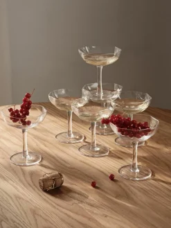 Mondgeblazen champagneglazen Limfjord, 4 stuks^Broste Copenhagen Online