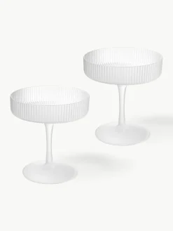 Mondgeblazen champagneglazen Ripple met groefreliëf, 2 stuks^ferm LIVING Fashion