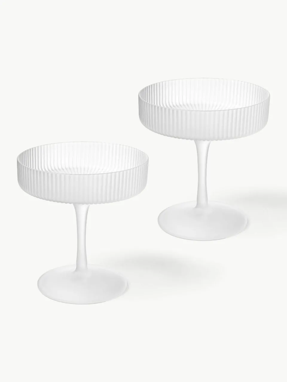 Mondgeblazen champagneglazen Ripple met groefreliëf, 2 stuks^ferm LIVING Fashion