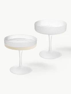 Mondgeblazen champagneglazen Ripple met groefreliëf, 2 stuks^ferm LIVING Fashion