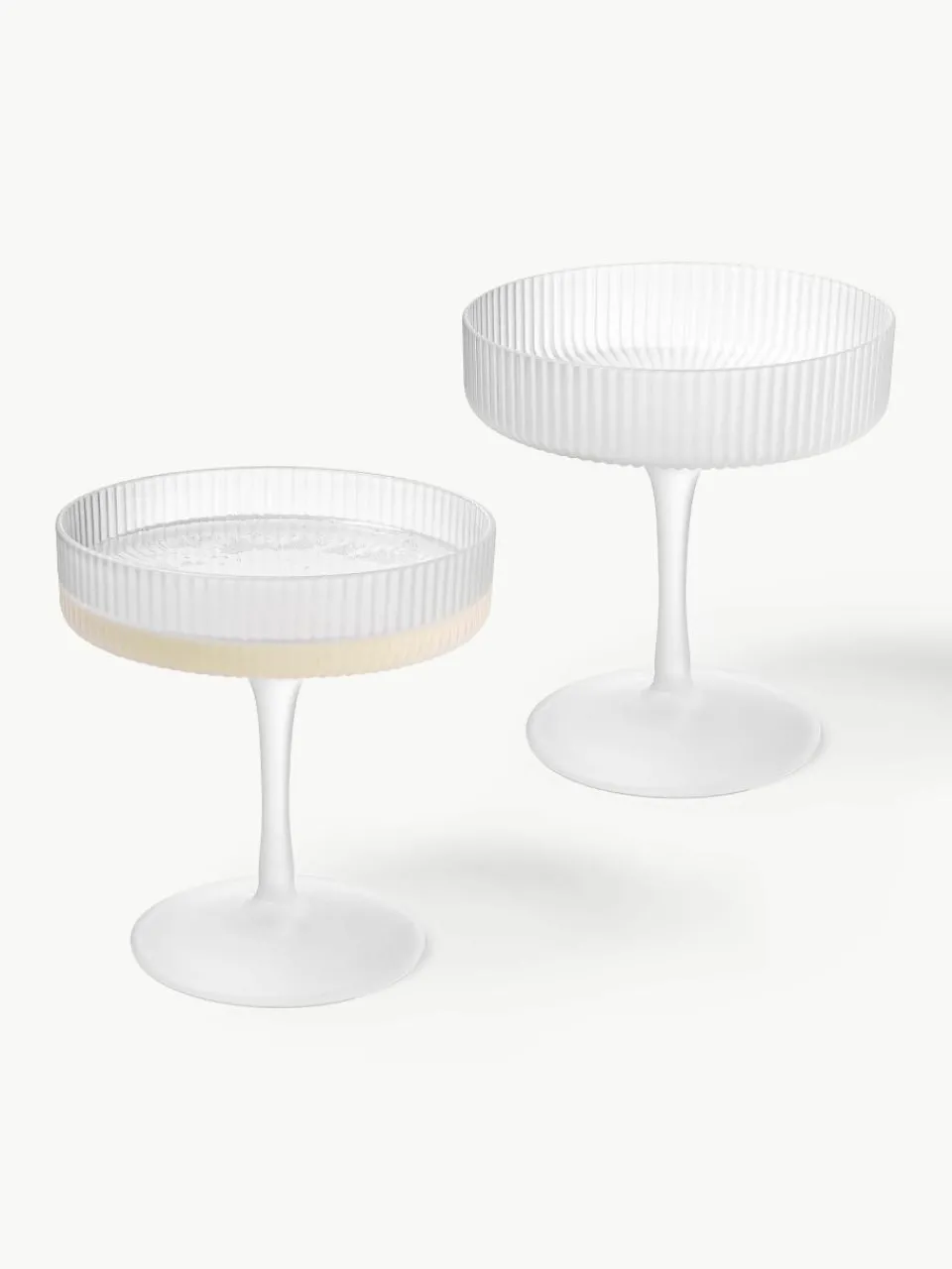 Mondgeblazen champagneglazen Ripple met groefreliëf, 2 stuks^ferm LIVING Fashion