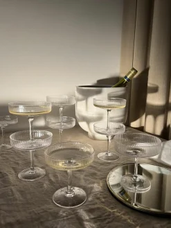 Mondgeblazen champagneglazen Ripple met groefreliëf, 2 stuks^ferm LIVING Best