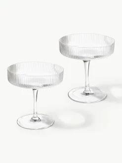Mondgeblazen champagneglazen Ripple met groefreliëf, 2 stuks^ferm LIVING Best