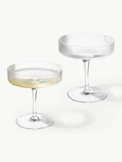 Mondgeblazen champagneglazen Ripple met groefreliëf, 2 stuks^ferm LIVING Best