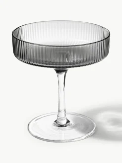 Mondgeblazen champagneglazen Ripple met groefreliëf, 2 stuks^ferm LIVING Discount