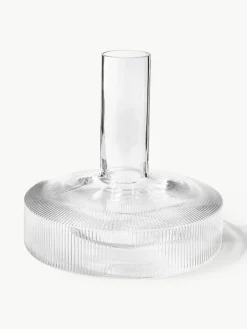 Mondgeblazen decanter Ripple met groefreliëf, 1.1 L^ferm LIVING Outlet