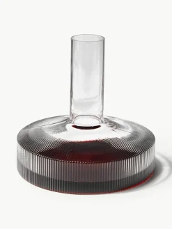 Mondgeblazen decanter Ripple met groefreliëf, 1.1 L^ferm LIVING Outlet