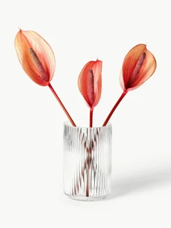 Mondgeblazen decoratieve vaas Carlo met groefreliëf, H 20 cm^Westwing Discount