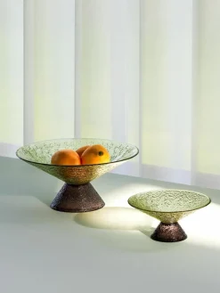 Mondgeblazen decoratieve schaal Bonbon met gestructureerde oppervlak^Hübsch Clearance