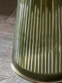Mondgeblazen glazen bijzettafel Seville met marmeren tafelblad, rond^Westwing Online