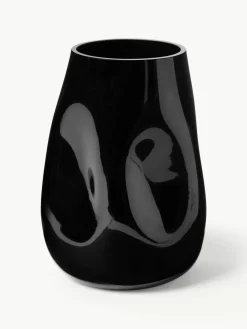 Mondgeblazen glazen vaas Obsidian, H 26 cm^Westwing Collection Clearance