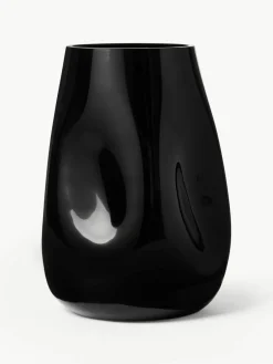 Mondgeblazen glazen vaas Obsidian, H 26 cm^Westwing Collection Clearance