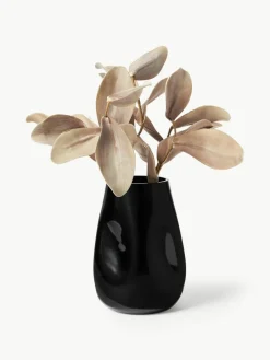 Mondgeblazen glazen vaas Obsidian, H 26 cm^Westwing Collection Clearance