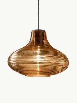 Mondgeblazen hanglamp Emma van getint glas^Panzeri Sale