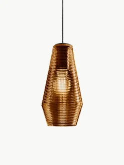 Mondgeblazen hanglamp Olivia van getint glas^Panzeri Hot